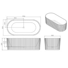 Salem Matte White Oval Acrylic Freestanding Bath with Overflow